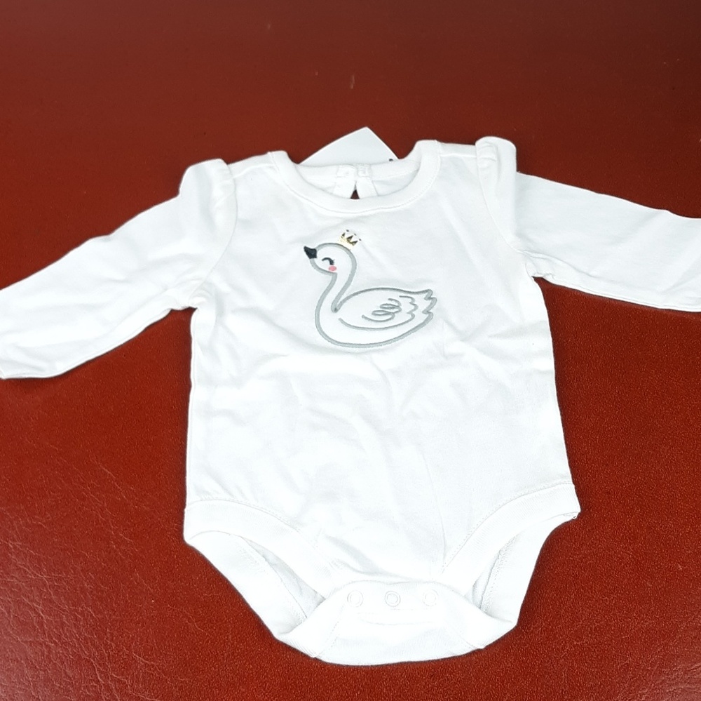 Swan long sleeve onesie NWT